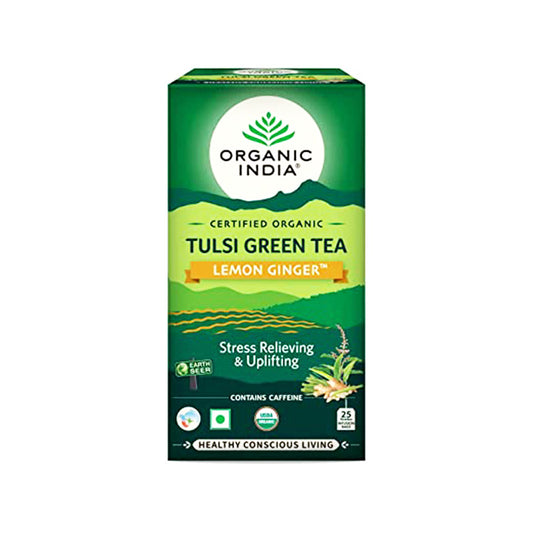 Organic India Tulsi Green Tea Lemon Ginger 25 Bags