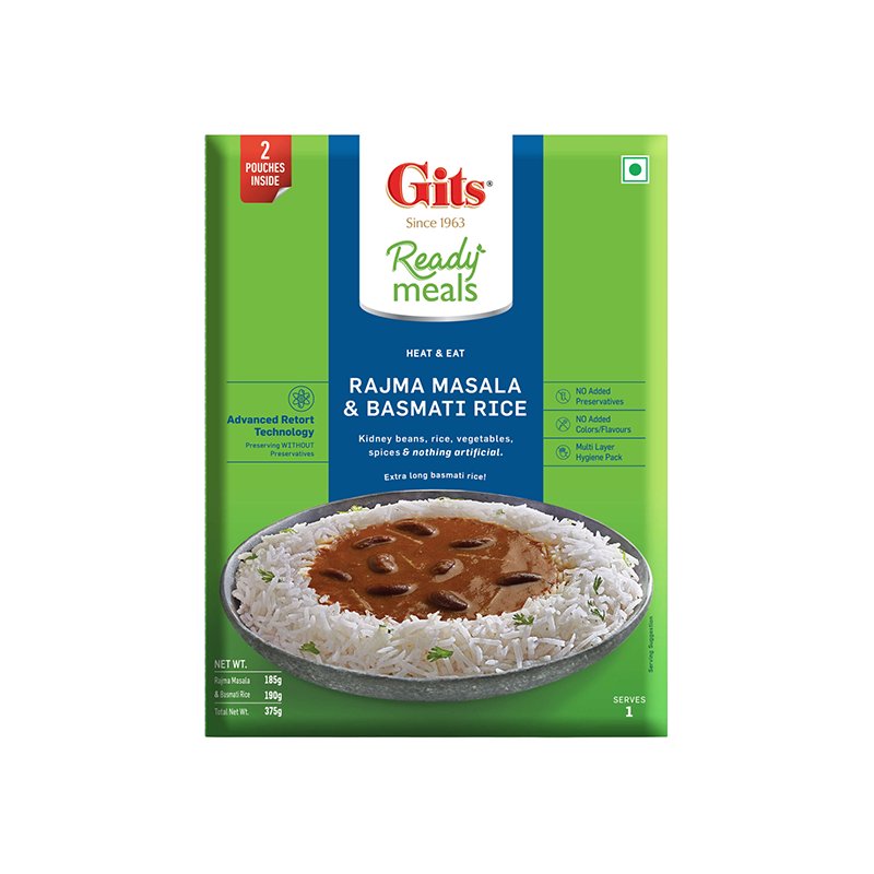 Gitsy gotowe do spożycia Rajma Masala Z Ryżem Basmati 375g