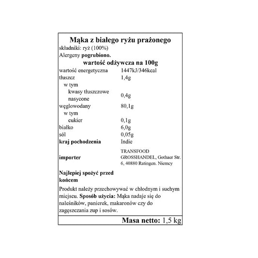 Mąka Ryżowa Biała Annam 1,5kg