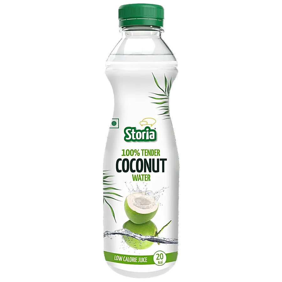 Storia coconut water bottle on a white background