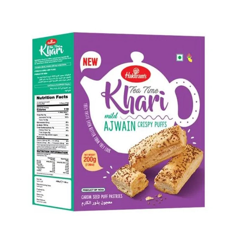 Haldiram's Tea Time Khari Ajwain Crispy Puffs 200g