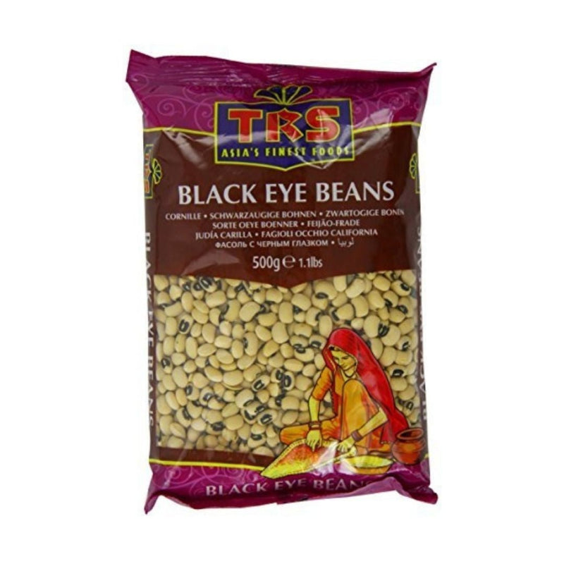 Packaged black eye beans with TKS branding on a white background