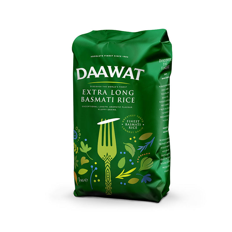 Daawat Extra Long Basmati Rice 1Kg – India Bazaar Online Indian Grocery ...