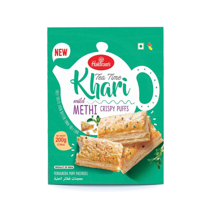 Haldiram's Tea Time Khari Mild Methi Crispy Puffs 200g